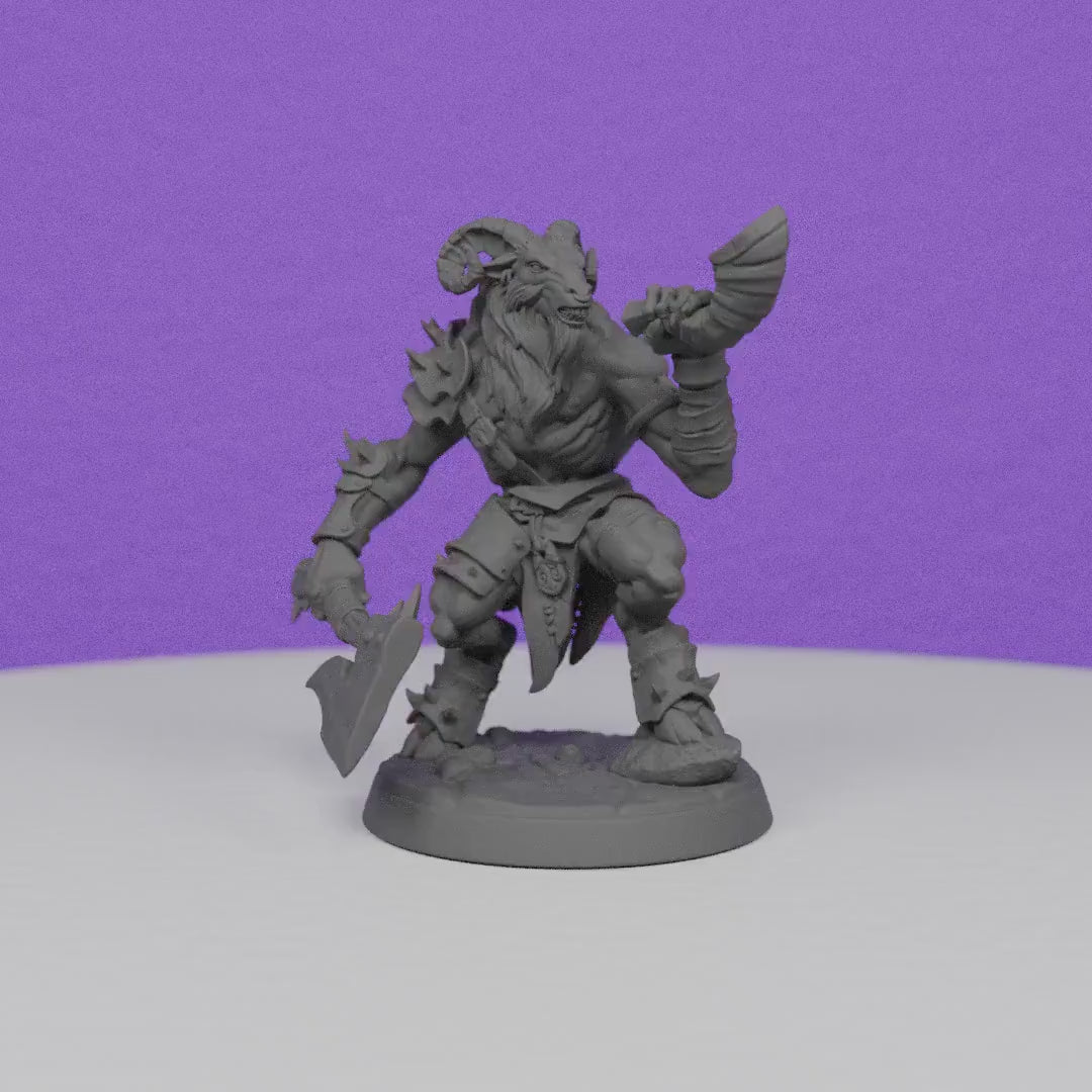 Beastmen Gobor Musician with Horn | Artisan Guild Miniatures | Compatible with D&D/AoS | Fantasy | Tabletop RPG
