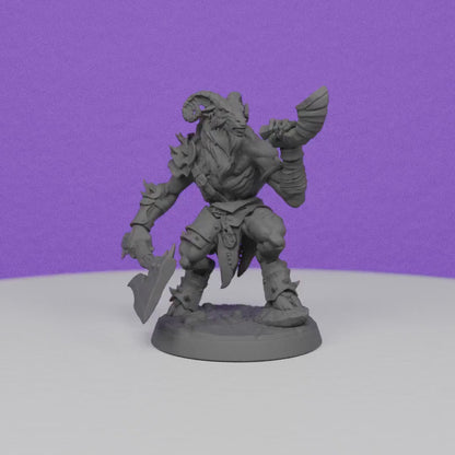 Beastmen Gobor Musician with Horn | Artisan Guild Miniatures | Compatible with D&D/AoS | Fantasy | Tabletop RPG