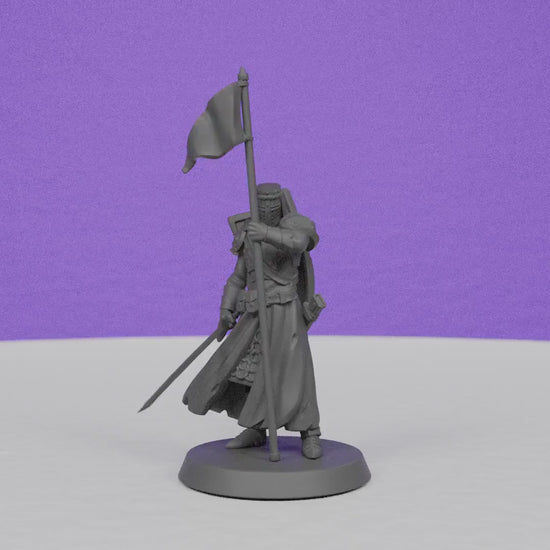 Knight Templar back from War | Galaad Miniatures | Compatible with D&D/AoS | Fantasy | Tabletop RPG