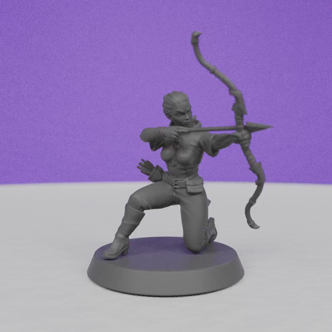 Female Forest Ranger | Galaad Miniatures | Compatible with D&D/AoS | Fantasy | Tabletop RPG