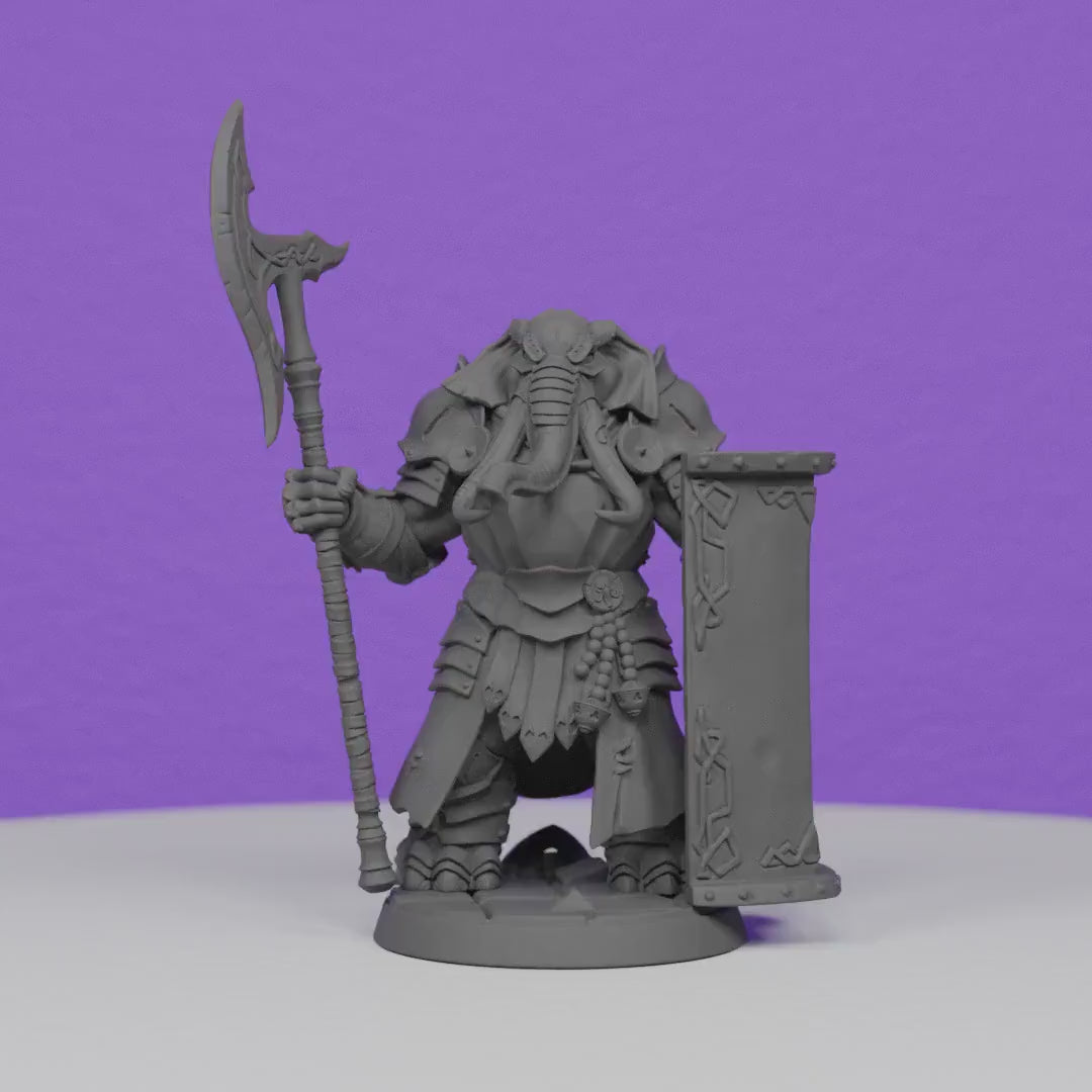Ivory Sentinel with Halberd and Shield | Artisan Guild Miniatures | Compatible with D&D/AoS | Fantasy | Tabletop RPG