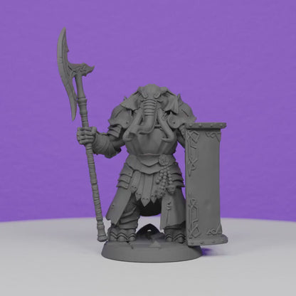 Ivory Sentinel with Halberd and Shield | Artisan Guild Miniatures | Compatible with D&D/AoS | Fantasy | Tabletop RPG