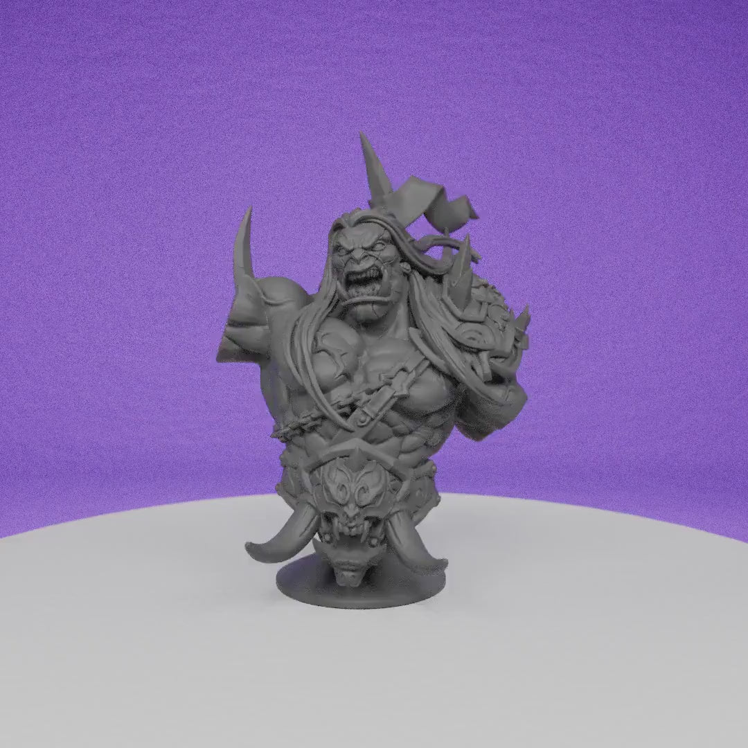Orc King Throgar Chainbreaker Bust | Artisan Guild | Compatible with D&D/AoS | Fantasy