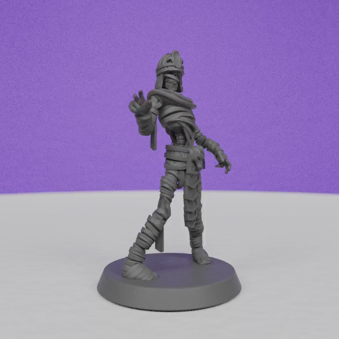 Egyptian Mummy Fighter | Galaad Miniatures | Compatible with D&D/AoS | Fantasy | Tabletop RPG
