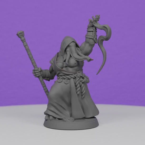 Female Ivory Priest Casting Magic Flames | Artisan Guild Miniatures | Compatible with D&D/AoS | Fantasy | Tabletop RPG