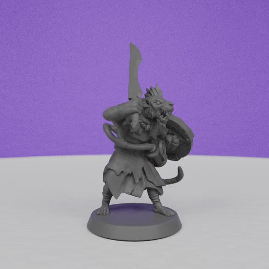 Ratfolk Toxic Warrior | Galaad Miniatures | Compatible with D&D/AoS | Fantasy | Tabletop RPG