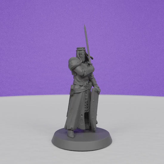Knight Templar back from War | Galaad Miniatures | Compatible with D&D/AoS | Fantasy | Tabletop RPG
