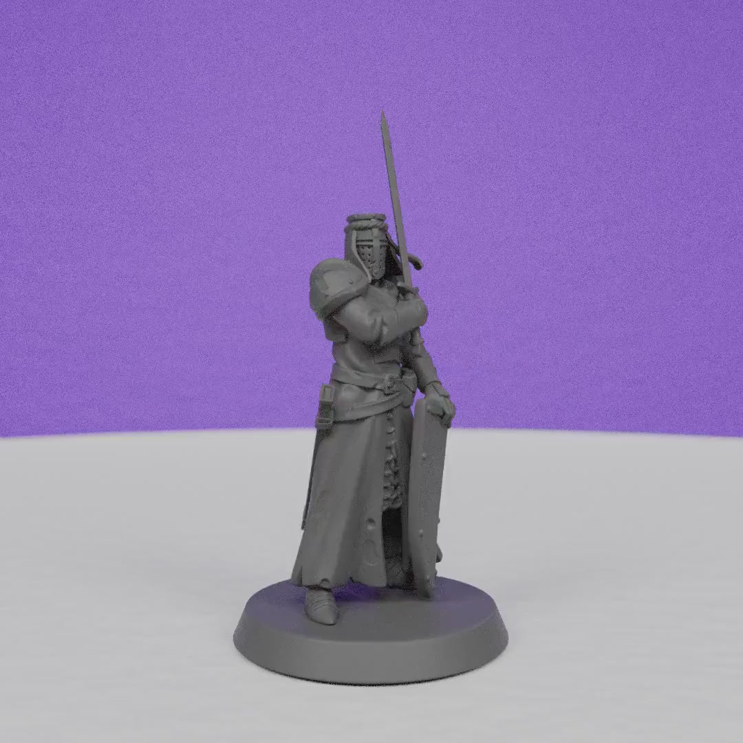 Knight Templar back from War | Galaad Miniatures | Compatible with D&D/AoS | Fantasy | Tabletop RPG