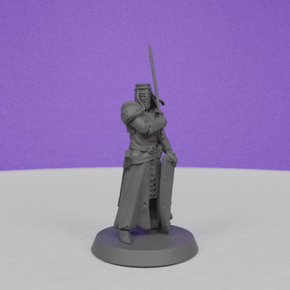 Knight Templar back from War | Galaad Miniatures | Compatible with D&D/AoS | Fantasy | Tabletop RPG