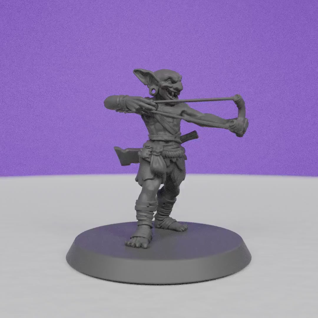 Goblin Sling Shooter | Galaad Miniatures | Compatible with D&D/AoS | Fantasy | Tabletop RPG