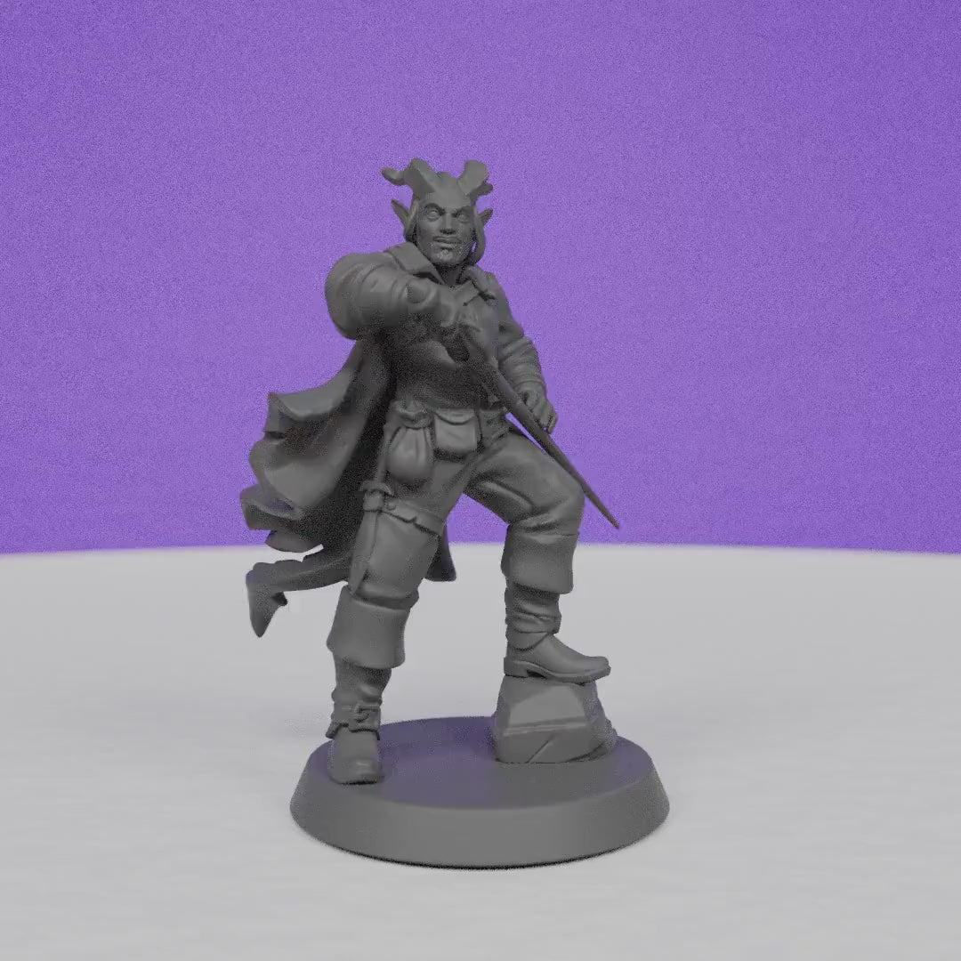 Tiefling Duelist | Galaad Miniatures | Compatible with D&D/AoS | Fantasy | Tabletop RPG