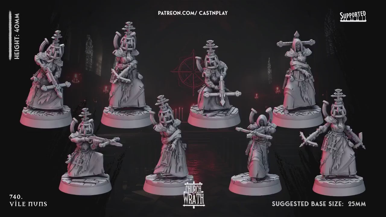 Vile Nun Demon | CastnPlay | Compatible with D&D/AoS | Fantasy | Tabletop RPG