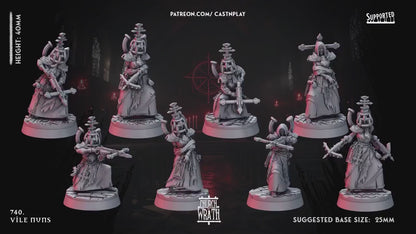 Vile Nun Demon | CastnPlay | Compatible with D&D/AoS | Fantasy | Tabletop RPG