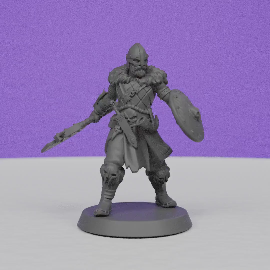 Norse Warrior | Galaad Miniatures | Compatible with D&D/AoS | Fantasy | Tabletop RPG