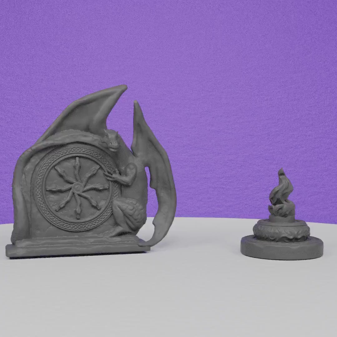 Dragon Gate and Pyre Scenery | TPK Lab | Compatible with D&D/AoS | Fantasy | Tabletop RPG