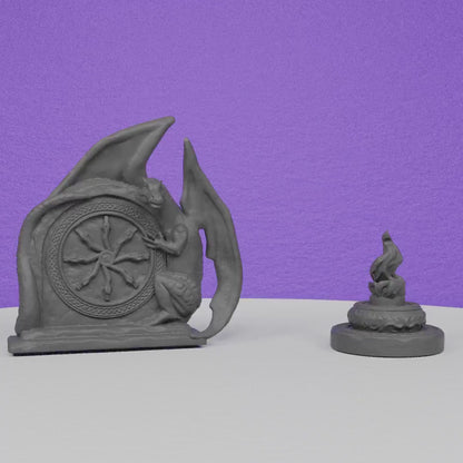Dragon Gate and Pyre Scenery | TPK Lab | Compatible with D&D/AoS | Fantasy | Tabletop RPG